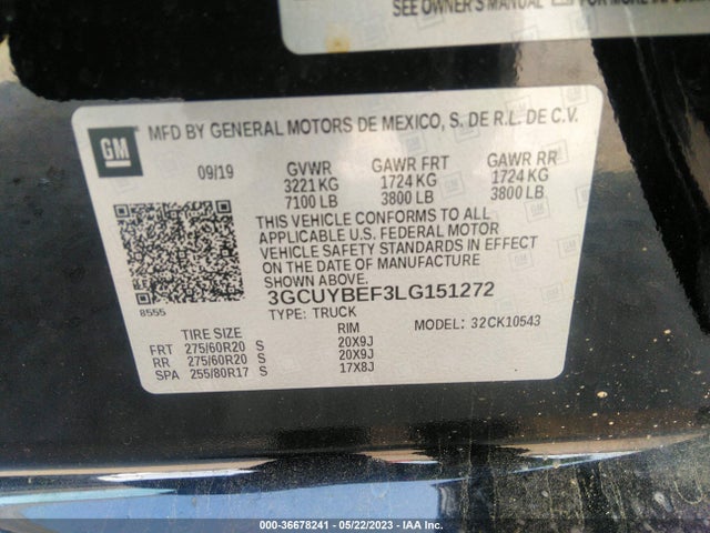 Chevrolet Silverado 1500 Custom 2020 3GCUYBEF3LG151272 Image 9