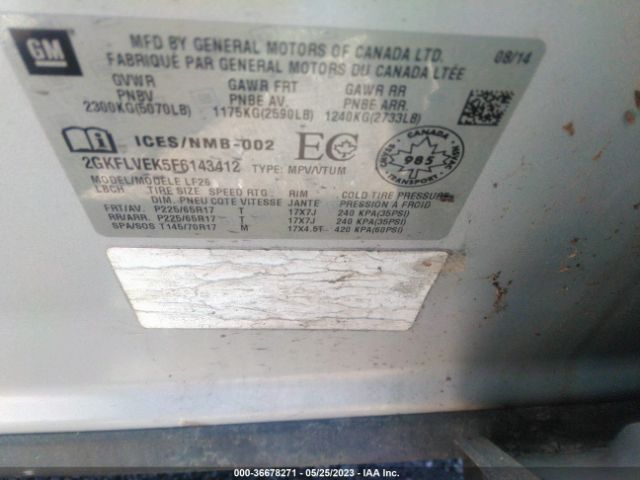 2GKFLVEK5F6143412 GMC Terrain Sle