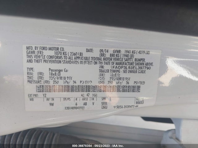 1FADP3L93EL397790 Ford FOCUS ST