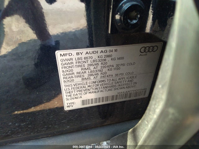 WA1LAAF71HD013455 Audi Q7 Premium Plus