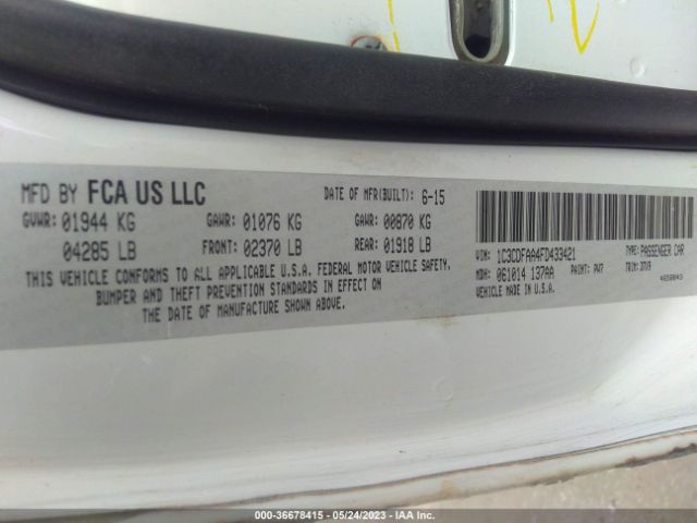1C3CDFAA4FD433421 Dodge DART SE