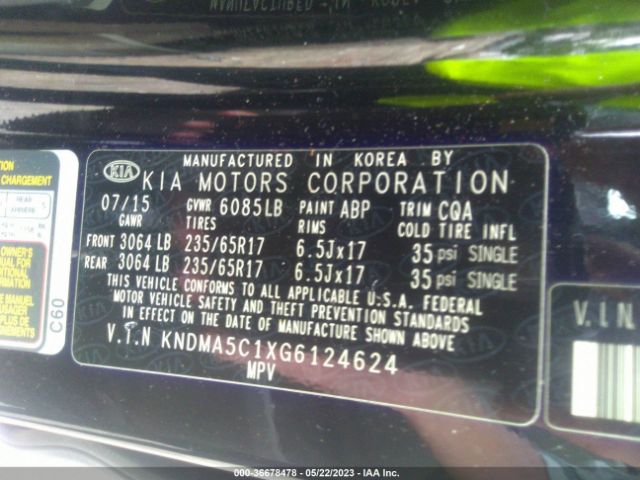 KNDMA5C1XG6124624 KIA Sedona L