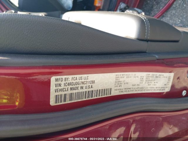 1C4RDJDG7NC211288 Dodge DURANGO GT