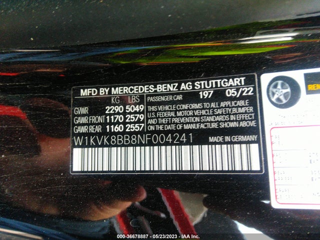 2022 Mercedes-Benz SL-Class, VIN: W1KVK8BB8NF004241