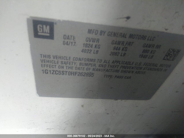 Chevrolet MALIBU LS 2017 1G1ZC5ST0HF262895 Image 9
