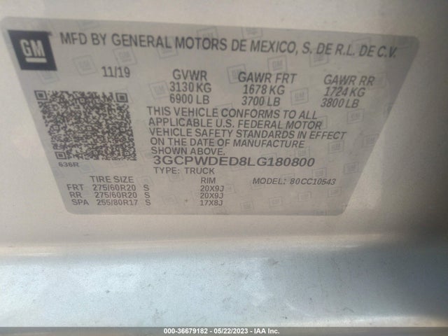 Chevrolet Silverado 1500 Rst 2020 3GCPWDED8LG180800 Image 9