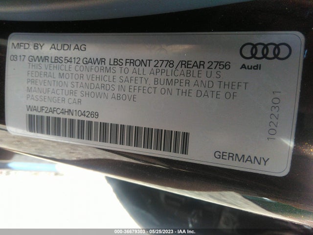 2017 Audi S6, VIN: WAUF2AFC4HN104269