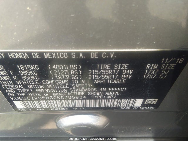 Honda HR-V LX 2019 3CZRU5H30KG705834 Image 9