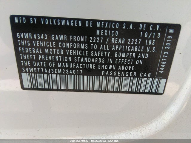 3VW5T7AJ3EM234017 Volkswagen Jetta Sedan Gli