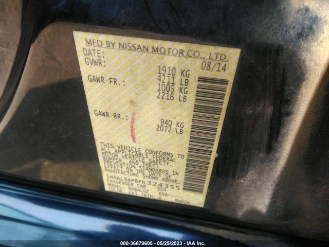 Nissan ALTIMA 2.5 2015 1N4AL3AP8FN324355 Image 10