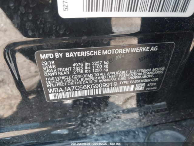 2019 BMW 530I WBAJA7C56KG909918 Photo 8