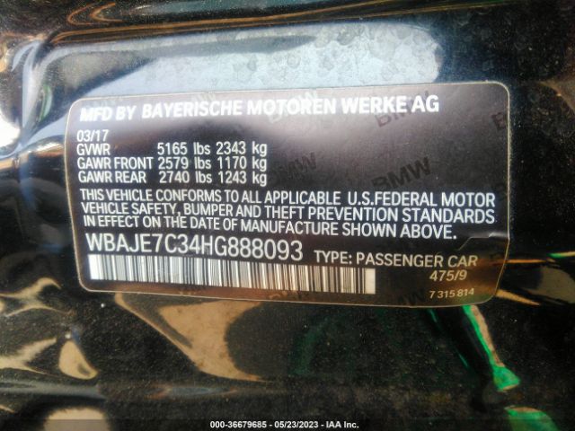 WBAJE7C34HG888093 BMW 5 Series 540i Xdrive