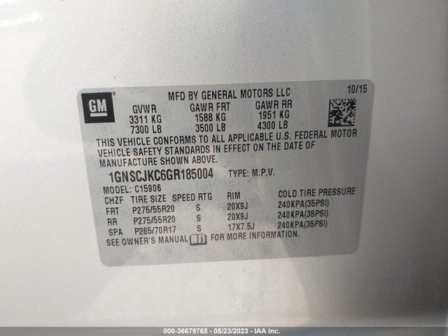 Chevrolet Suburban Ltz 2016 1GNSCJKC6GR185004 Image 10