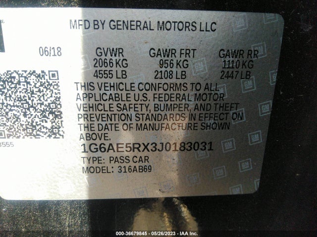 1G6AE5RX3J0183031 Cadillac Ats Sedan Awd