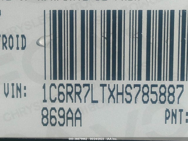 1C6RR7LTXHS785887 RAM 1500 Slt