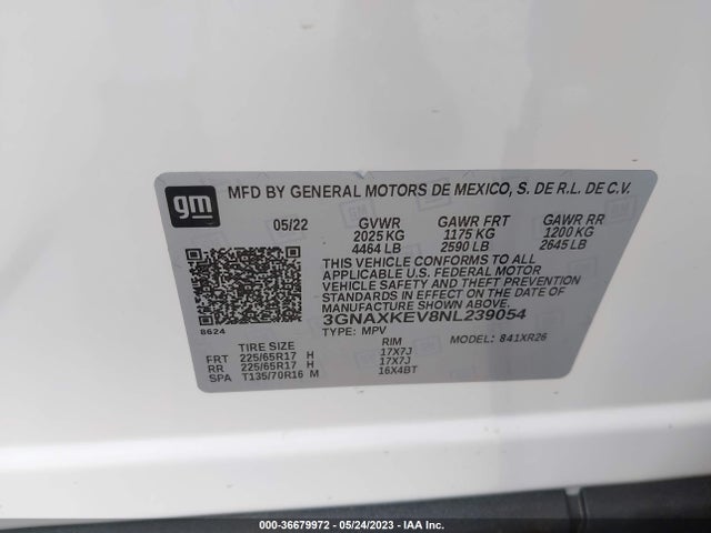 Chevrolet EQUINOX LT 2022 3GNAXKEV8NL239054 Image 9