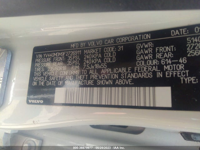 Volvo Xc60 T5 Drive-e Platinum 2015 YV440MDM9F2726911 Image 9