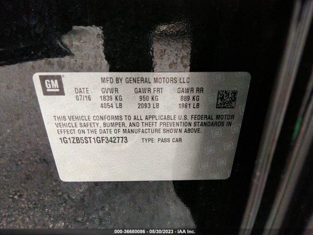 Chevrolet MALIBU LS 2016 1G1ZB5ST1GF342773 Image 9
