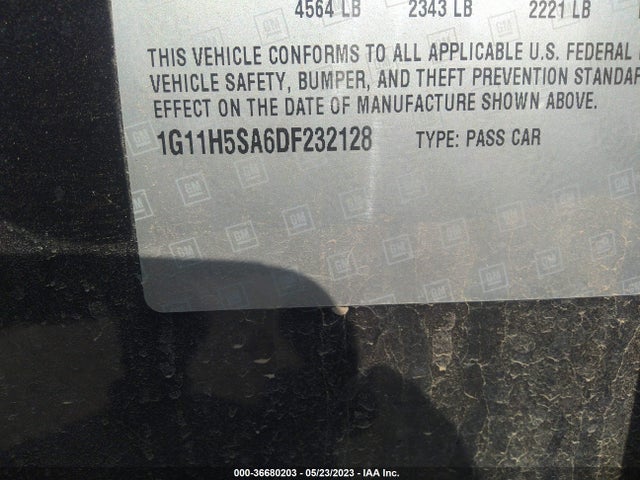 2013 CHEVROLET MALIBU LTZ VIN: 1G11H5SA6DF232128