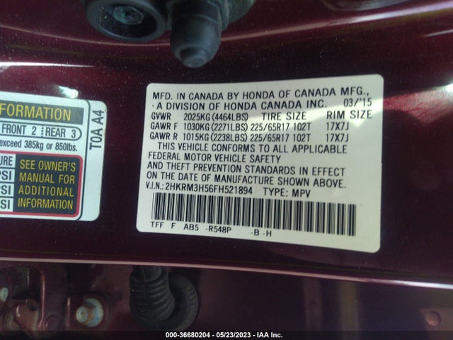 Honda CR-V EX 2015 2HKRM3H56FH521894 Image 9