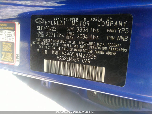 Hyundai ELANTRA SEL 2023 KMHLM4AG5PU427225 Image 14