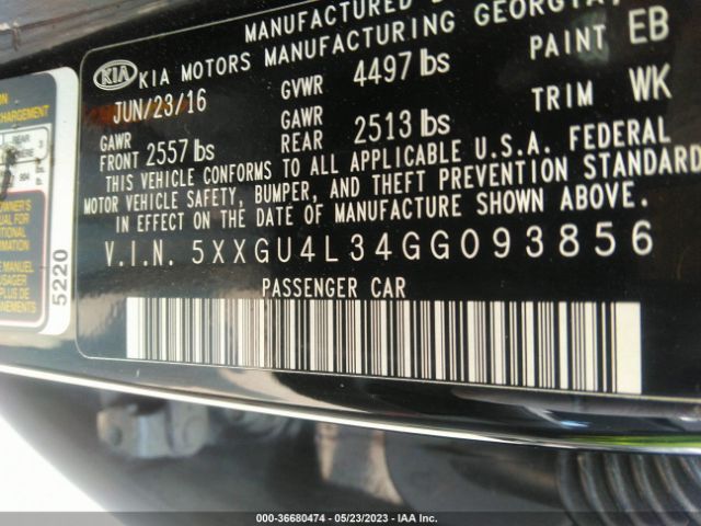 5XXGU4L34GG093856 KIA OPTIMA EX