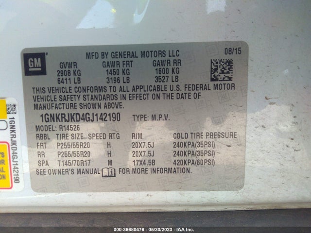 Chevrolet Traverse Ltz 2016 1GNKRJKD4GJ142190 Image 11