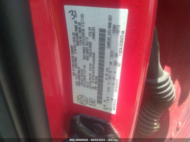 1FTFW1EF5FFA92949 Ford F-150 Xlt W