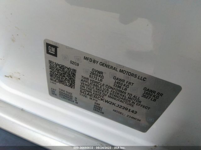 5GAERCKW2KJ239143 Buick Enclave Premium