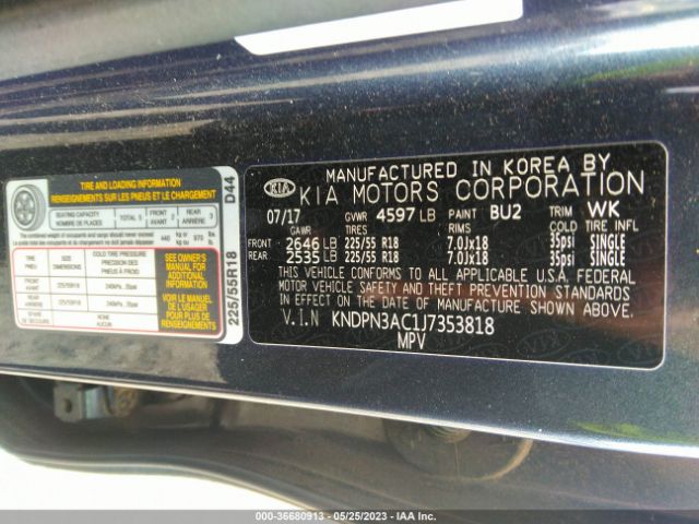 KNDPN3AC1J7353818 KIA Sportage Ex