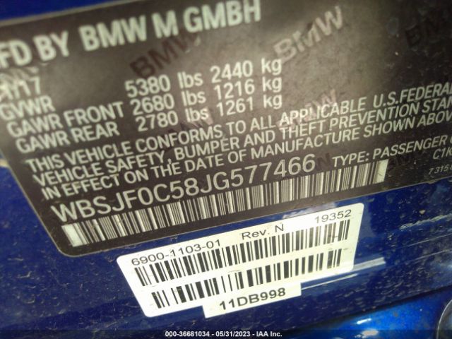 WBSJF0C58JG577466 BMW M5