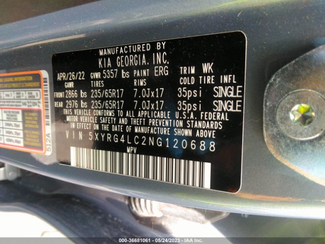 5XYRG4LC2NG120688 KIA SORENTO LX