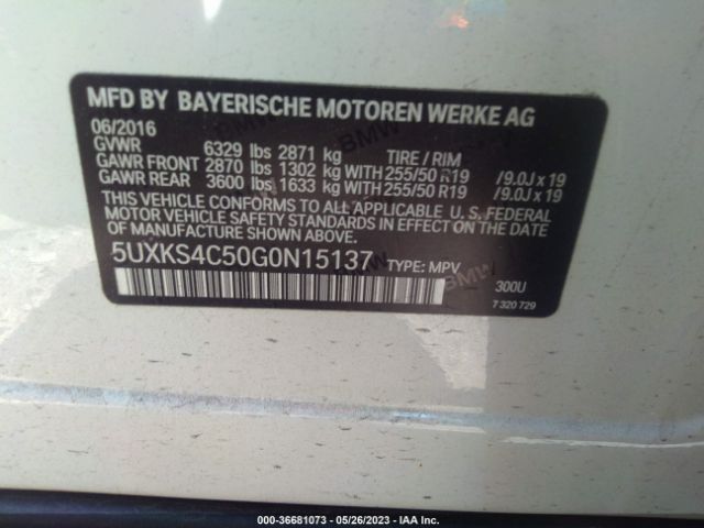 5UXKS4C50G0N15137 BMW X5 Xdrive35d
