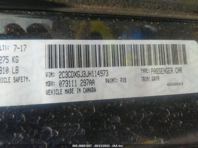2C3CDXGJ3JH114973 Dodge Charger R/t Scat Pack