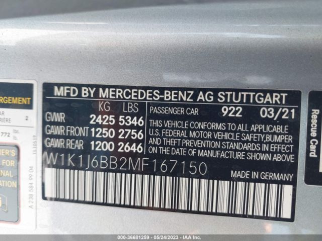 W1K1J6BB2MF167150 Mercedes-Benz E-class Amg E 53