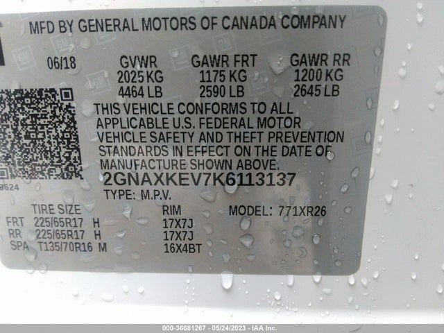 Chevrolet EQUINOX LT 2019 2GNAXKEV7K6113137 Image 10