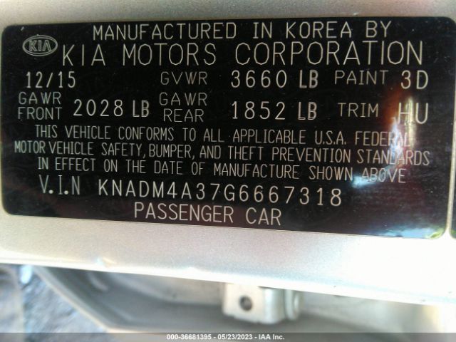 KNADM4A37G6667318 KIA RIO LX