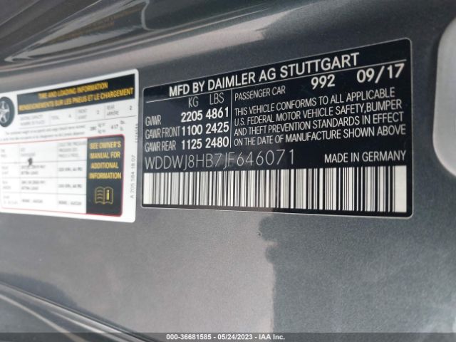 WDDWJ8HB7JF646071 Mercedes-Benz C-class Amg C 63 S