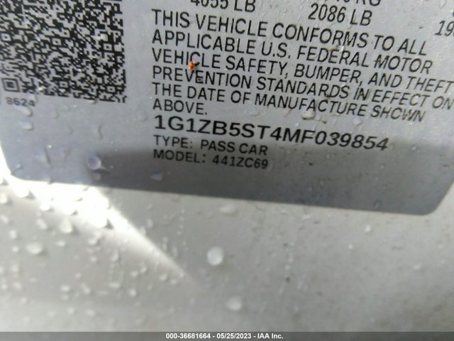 Chevrolet MALIBU LS 2021 1G1ZB5ST4MF039854 Image 9