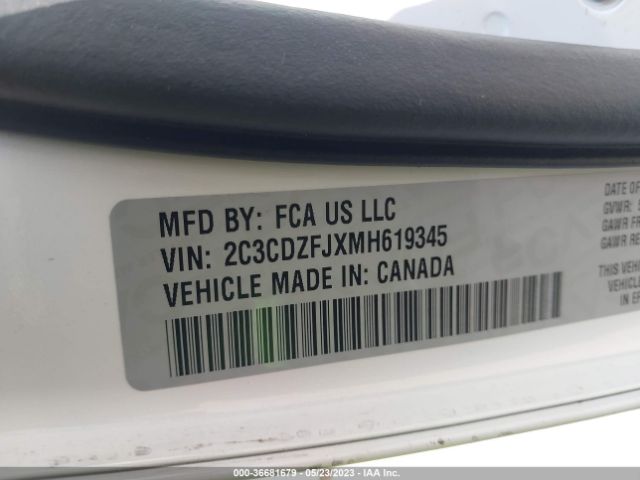 2C3CDZFJXMH619345 Dodge Challenger R/t Scat Pack