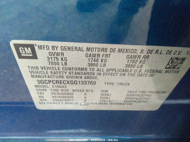 Chevrolet Silverado 1500 Lt 2016 3GCPCRECXGG133769 Image 10