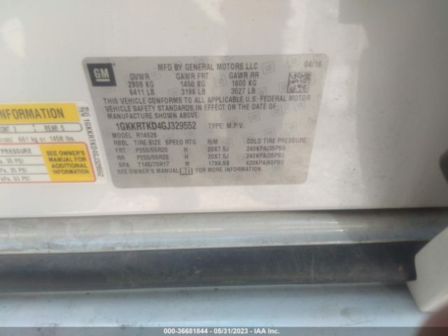 1GKKRTKD4GJ329552 GMC Acadia Denali