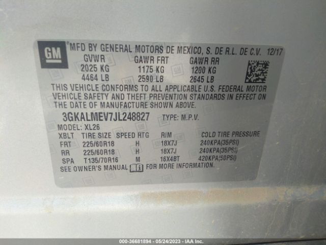 3GKALMEV7JL248827 GMC Terrain Sle
