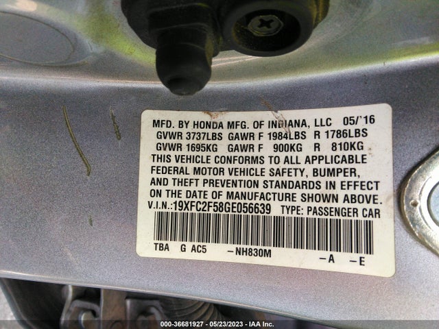 Honda Civic Sedan Lx 2016 19XFC2F58GE056639 Image 11