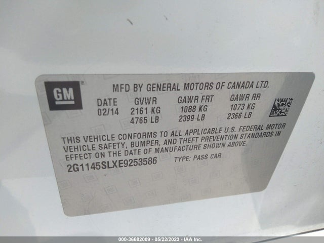 Chevrolet IMPALA LTZ 2014 2G1145SLXE9253586 Image 9
