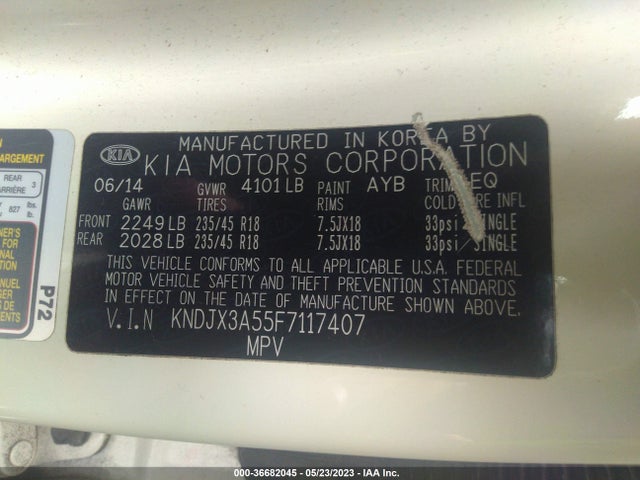 2015 KIA SOUL VIN: KNDJX3A55F7117407