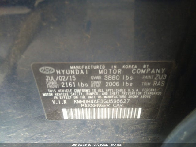 Hyundai ELANTRA SE 2016 KMHDH4AE3GU598627 Image 11