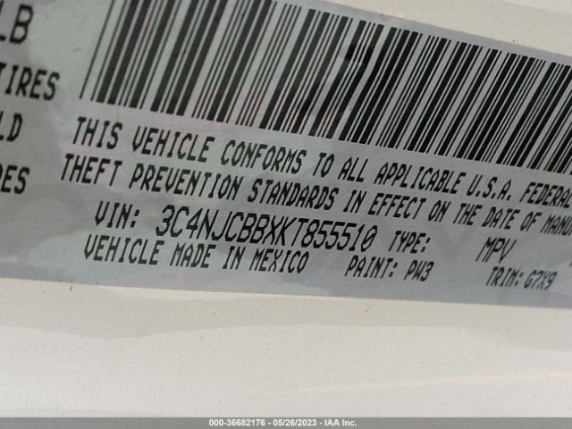 3C4NJCBBXKT855510 Jeep Compass Latitude