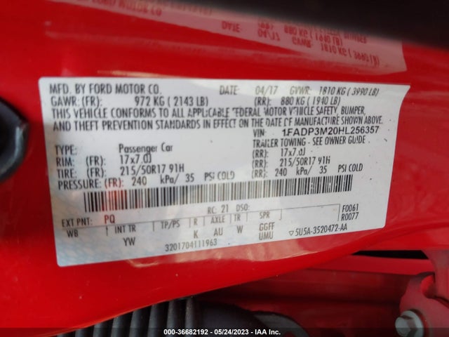 Ford FOCUS SEL 2017 1FADP3M20HL256357 Image 9