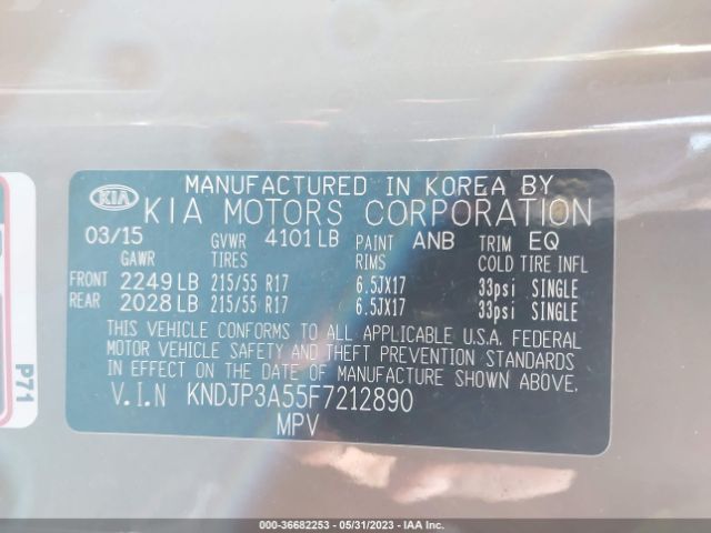 KNDJP3A55F7212890 KIA SOUL +